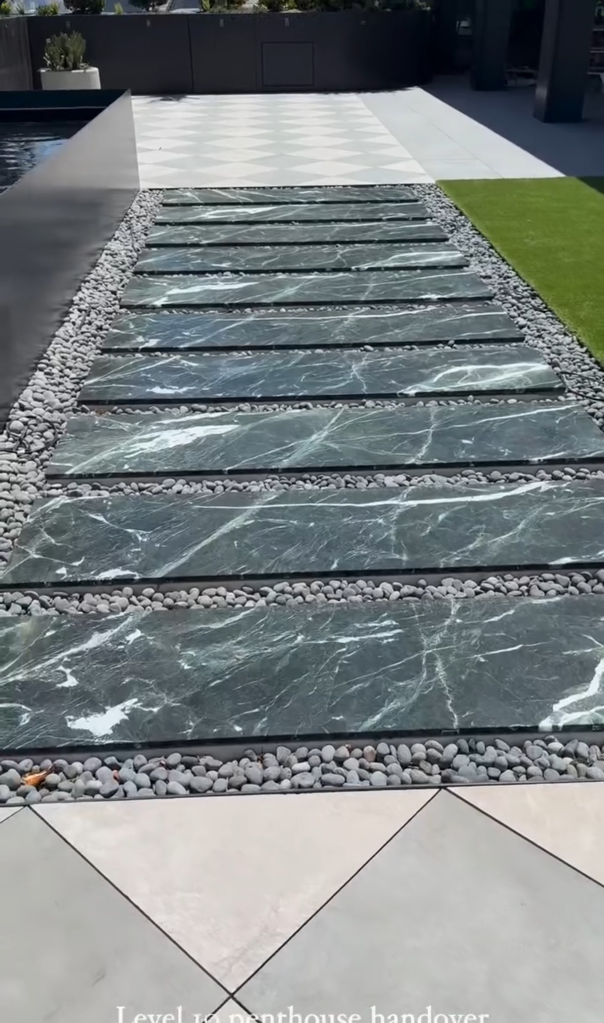 Stone surface installation detail